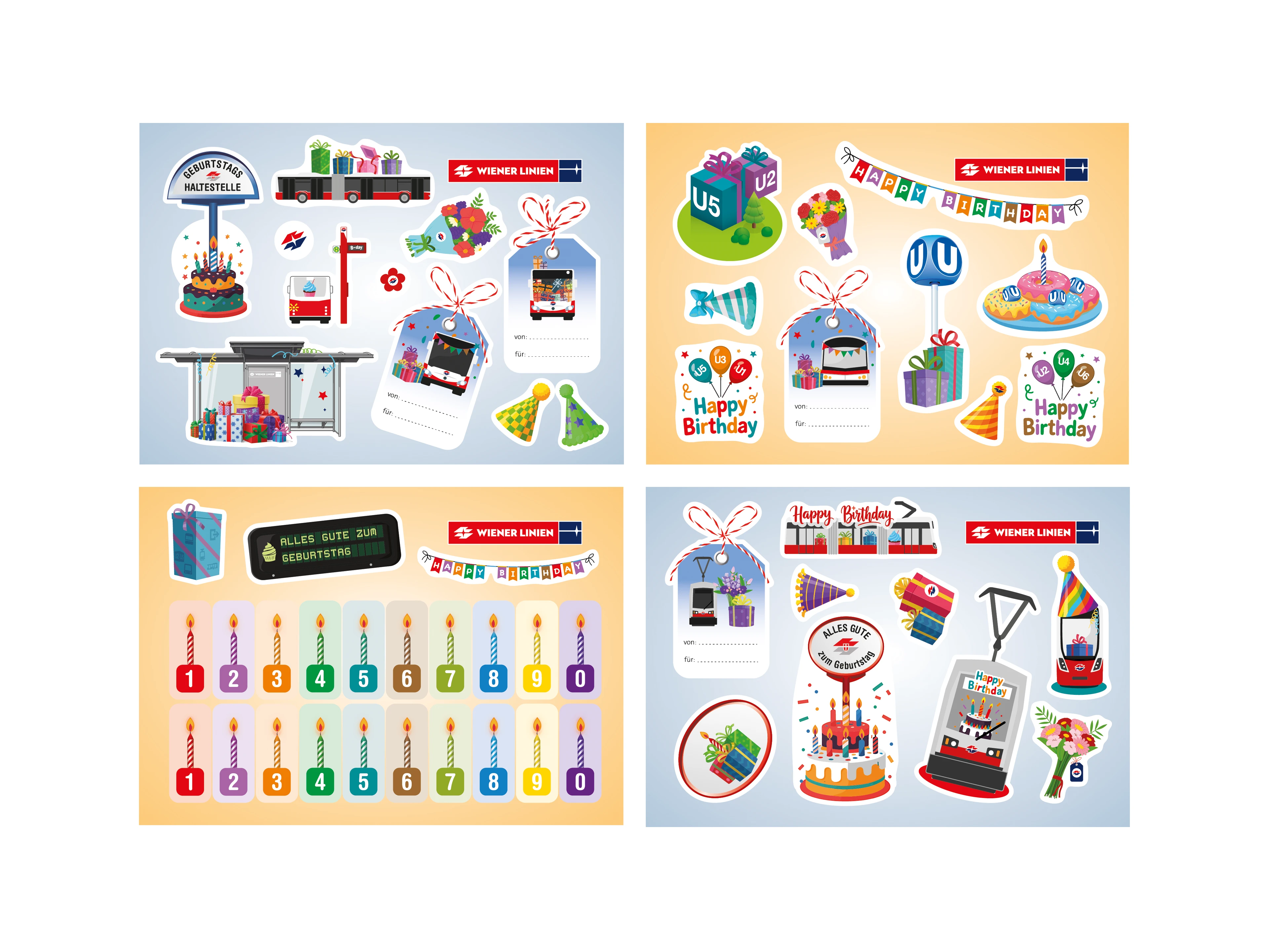 Sticker Set Geburtstag A5