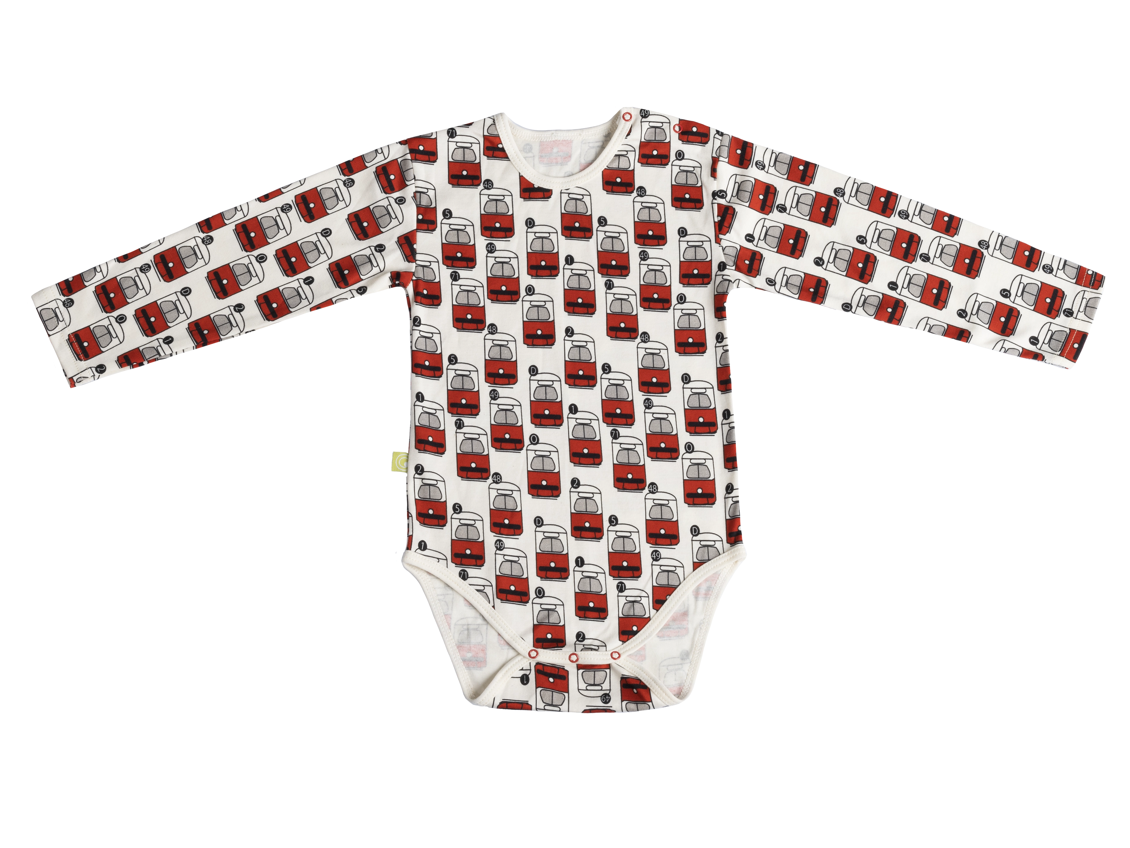 Baby-Body mit Straßenbahn-Muster 80