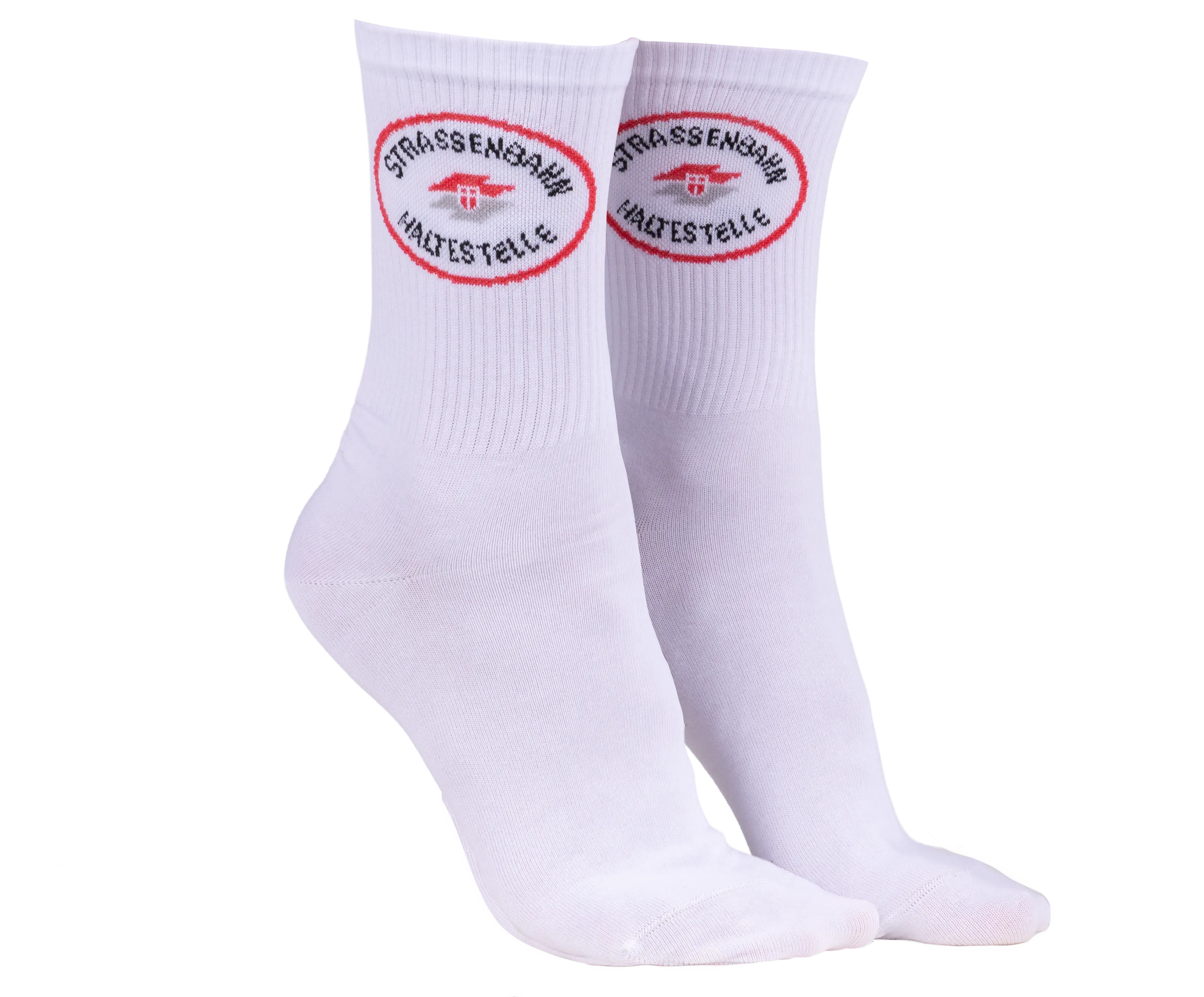 Sportsocken Straßenbahn Haltestelle