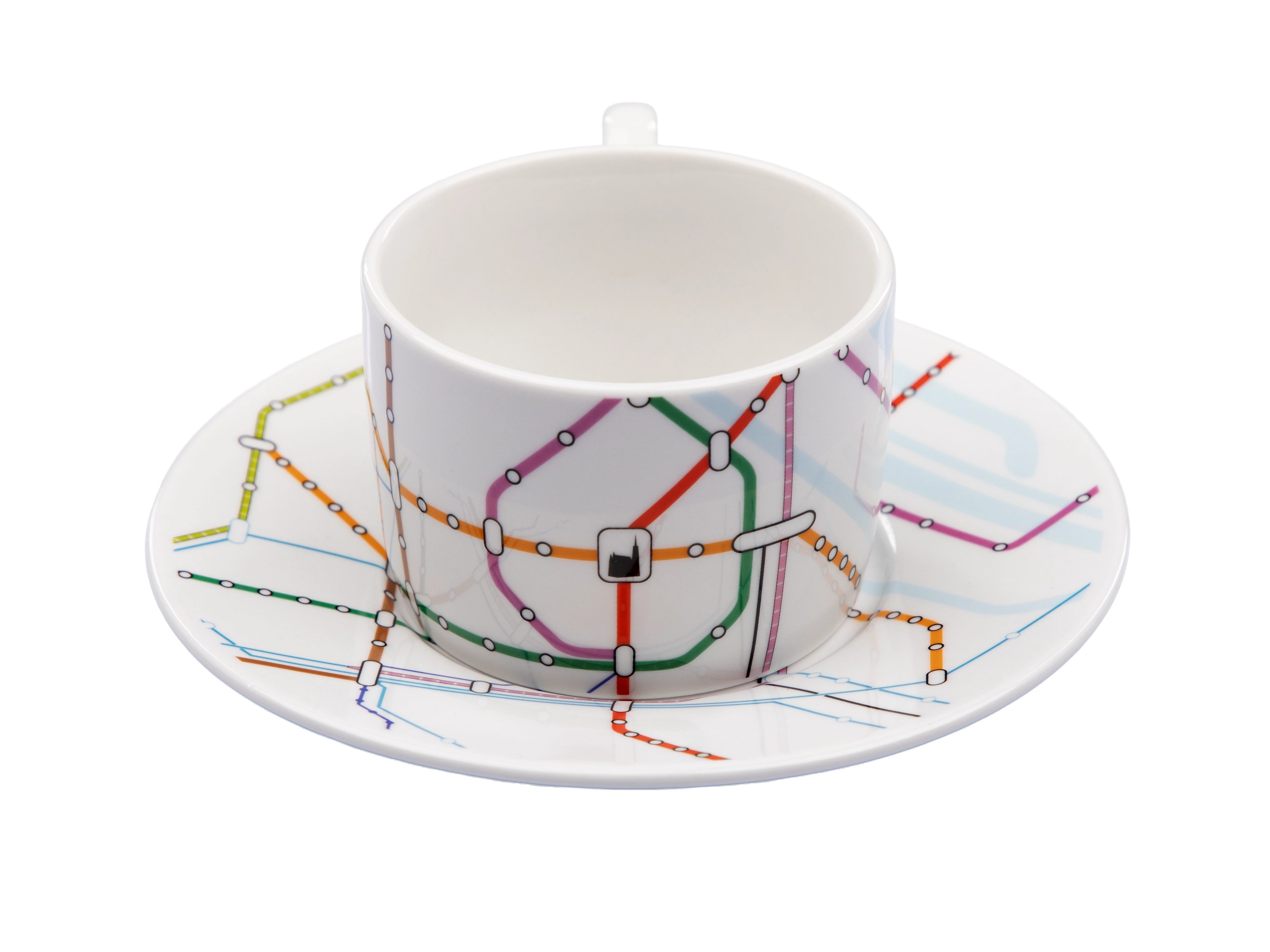 Tasse mit Untertasse Netzplan