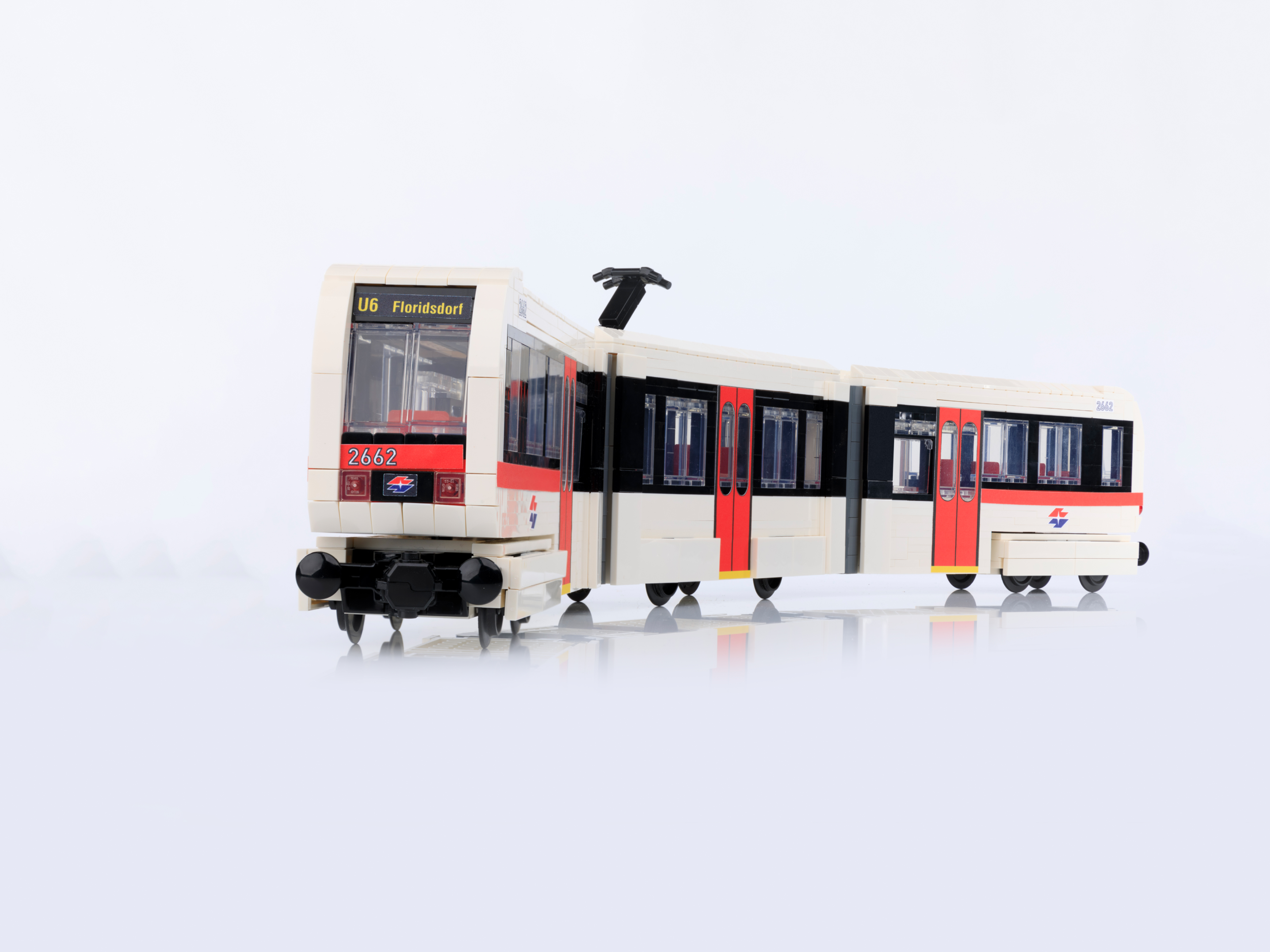 U-Bahn U6 Modell Weiss aus Lego®-Komponenten