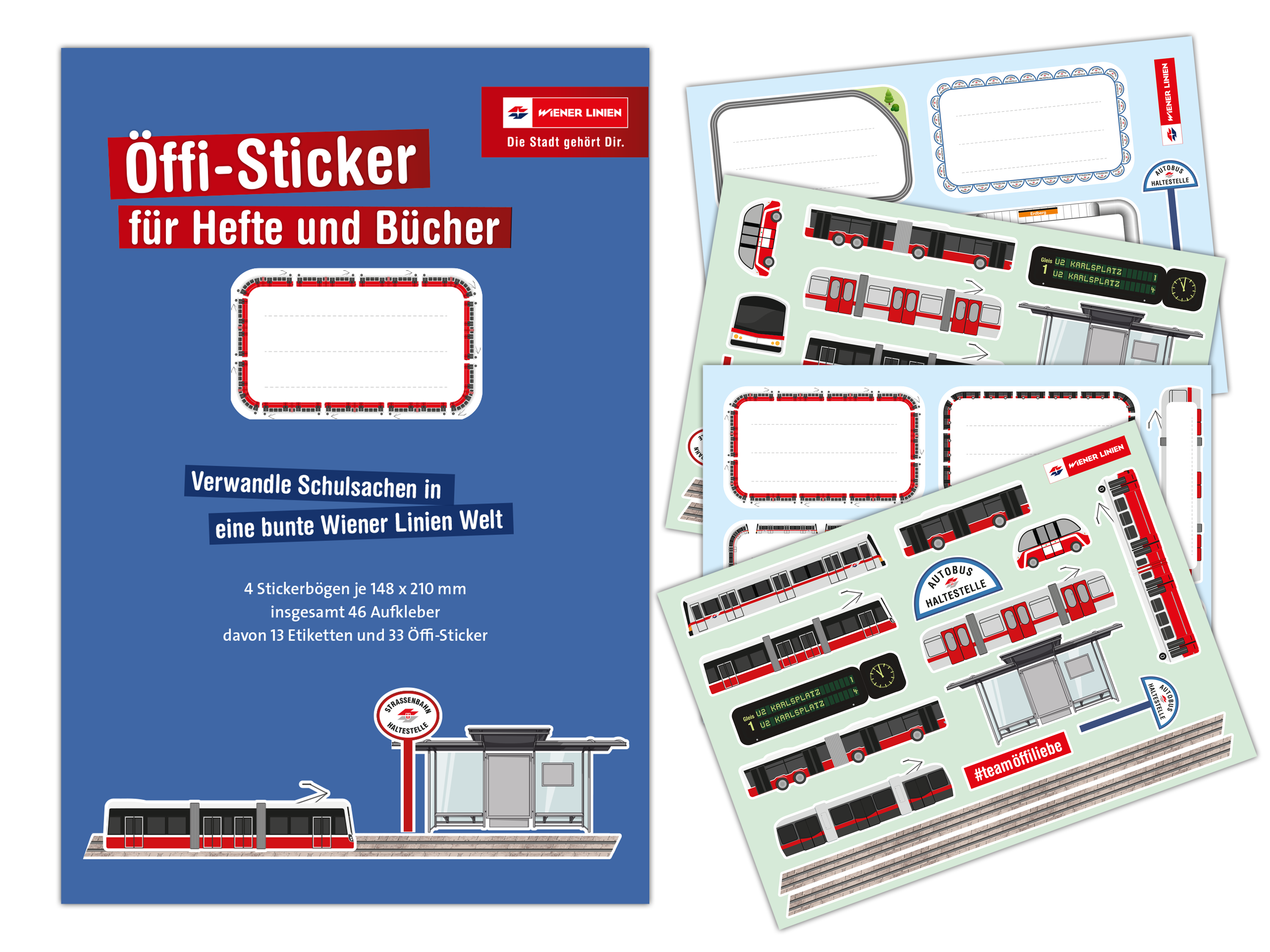 Wiener Linien Sticker für Schulhefte